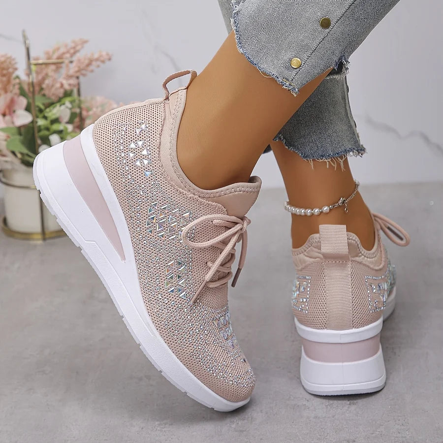 Mira / Lekkie sneakers z kryształkami