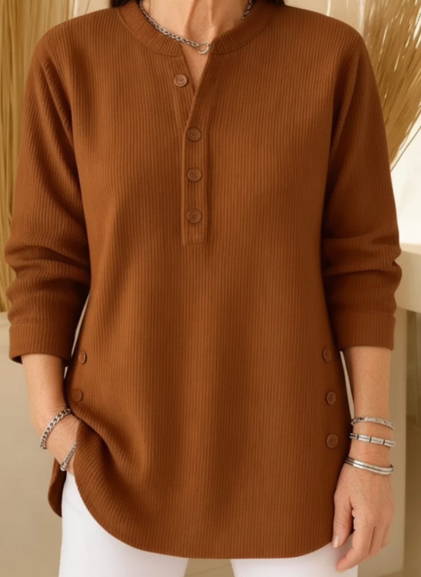 Lunelisse - Pull Doux à Boutons Élégants