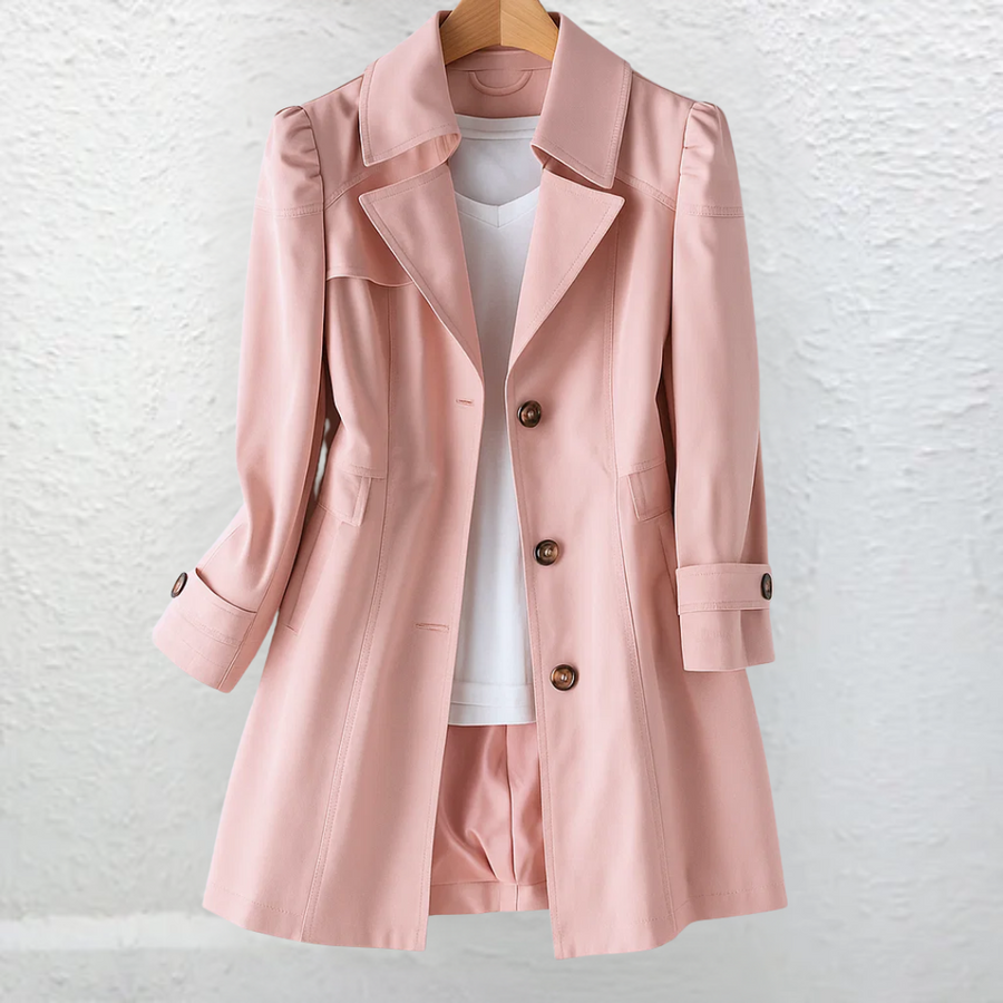 Glyorae - Manteau trench femme élégant coupe ajustée style classique intemporel
