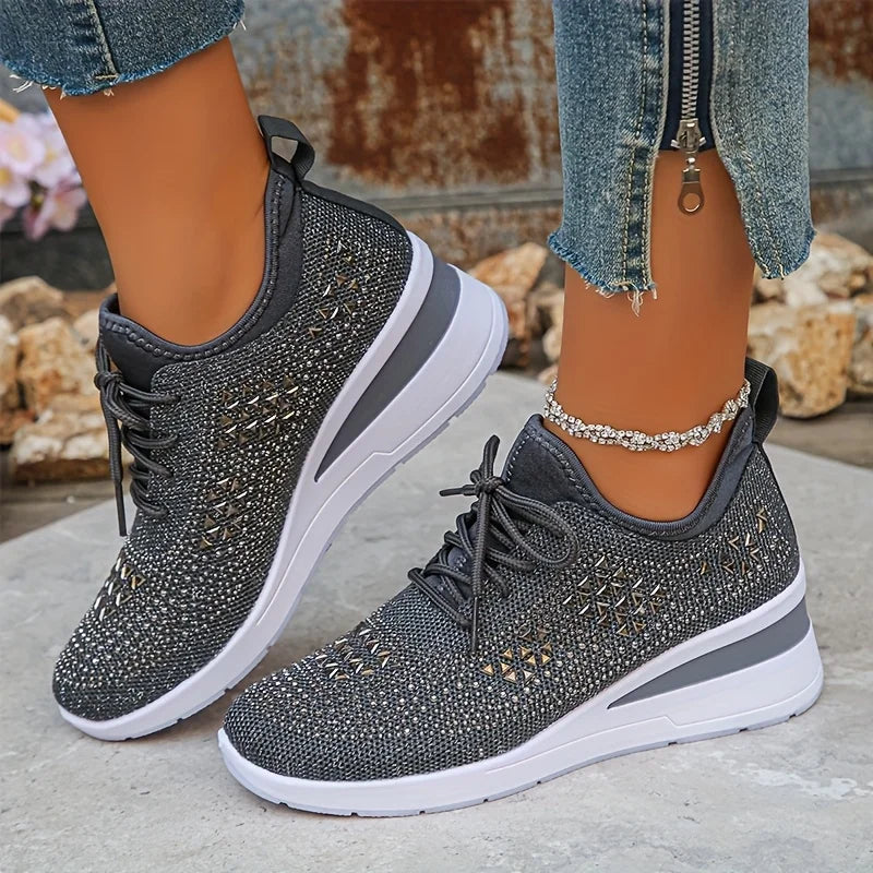 Mira / Lekkie sneakers z kryształkami