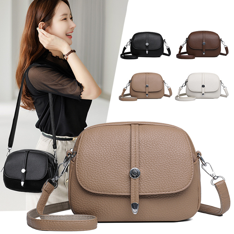 Isarivienne - Sac Bandoulière Léger Femme en Couleur Unie au Style Intemporel