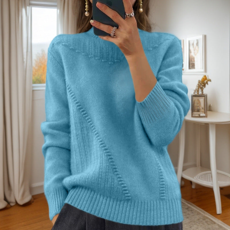 Marceline - Pull en Tricot à Col Mi-Haut