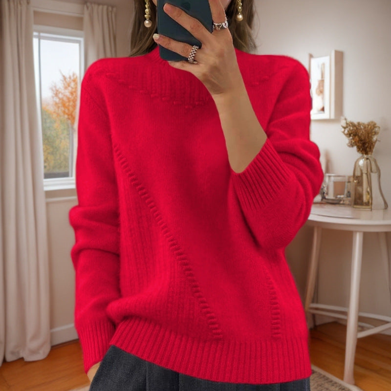Marceline - Pull en Tricot à Col Mi-Haut