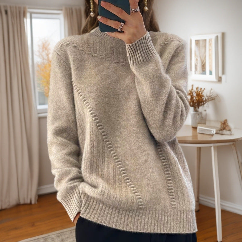 Marceline - Pull en Tricot à Col Mi-Haut