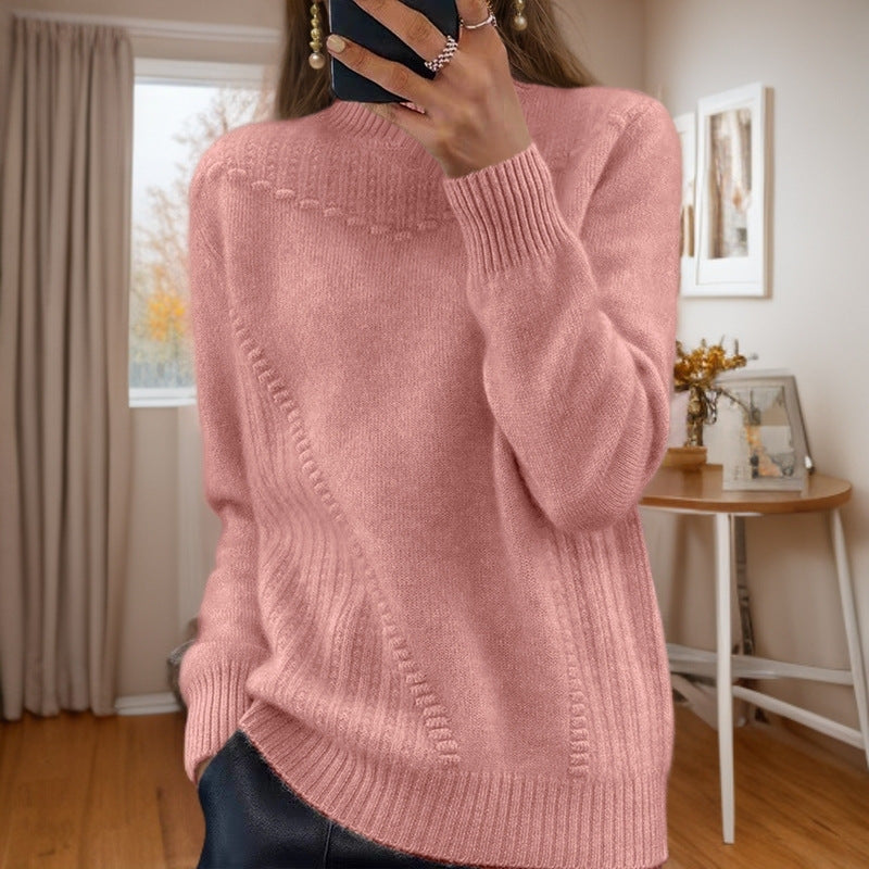 Marceline - Pull en Tricot à Col Mi-Haut