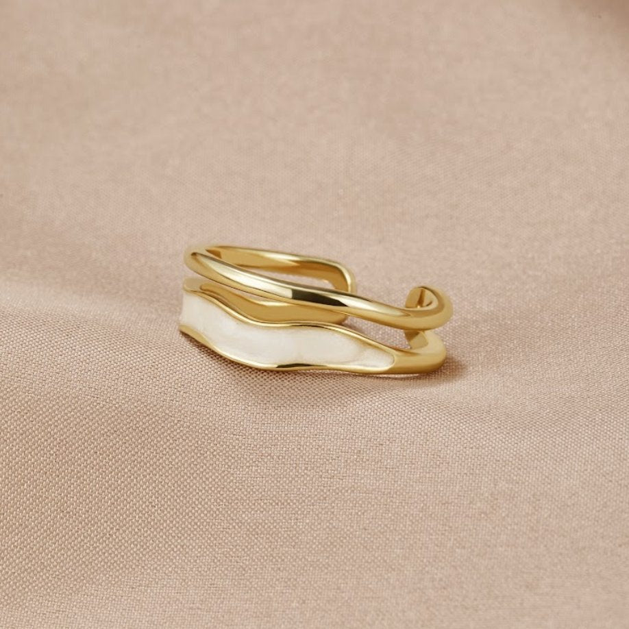 Bague Dorée Sahara à Couches